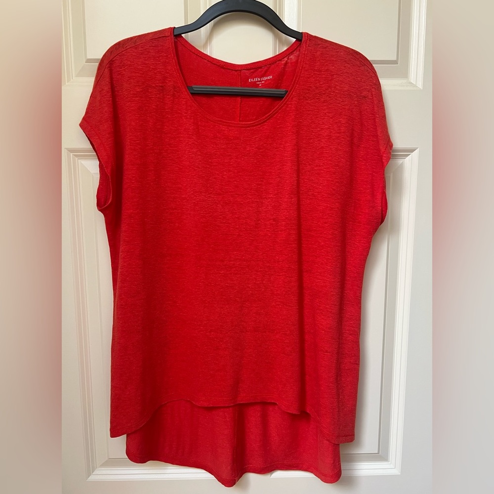 Eileen Fisher cap sleeve linen shirt